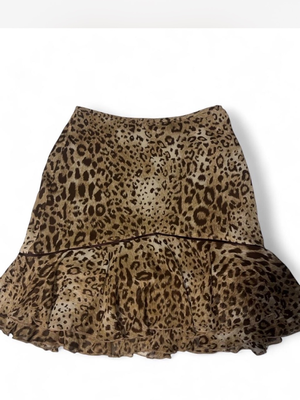 Context brand- Leopard Print mini midi Skirt - Brown/Tan/beige